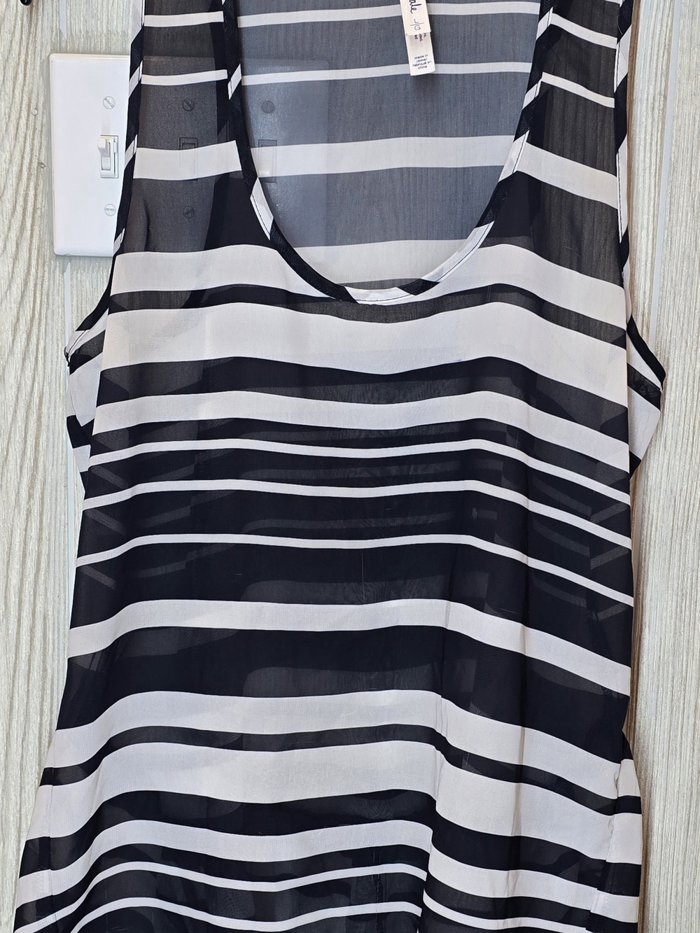 Aeropostale Black and White Striped Swim Coverup